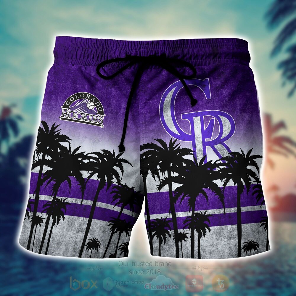 MLB Colorado Rockies Hawaiian Shirt Short 1 2 3 4