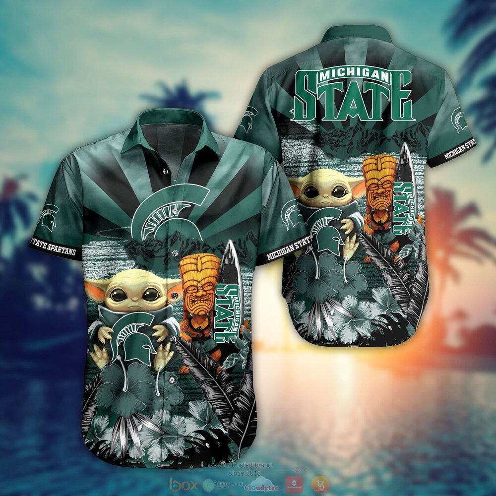 Michigan State Spartans NCAA Baby Yoda Hawaiian Shirt Shorts