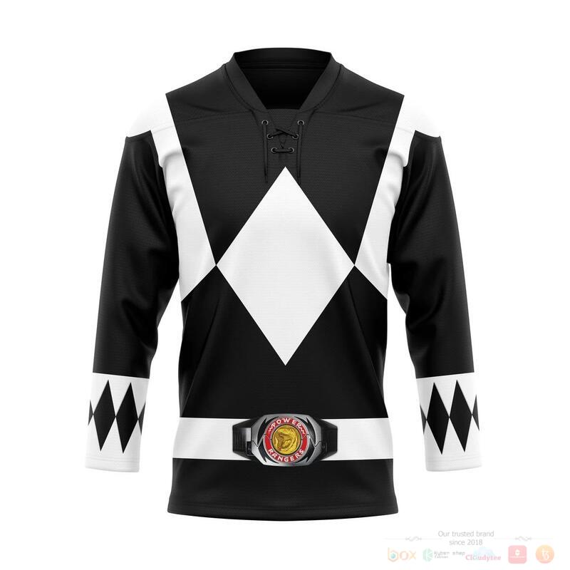 Mighty Morphin Black Power Rangers Hockey Jersey