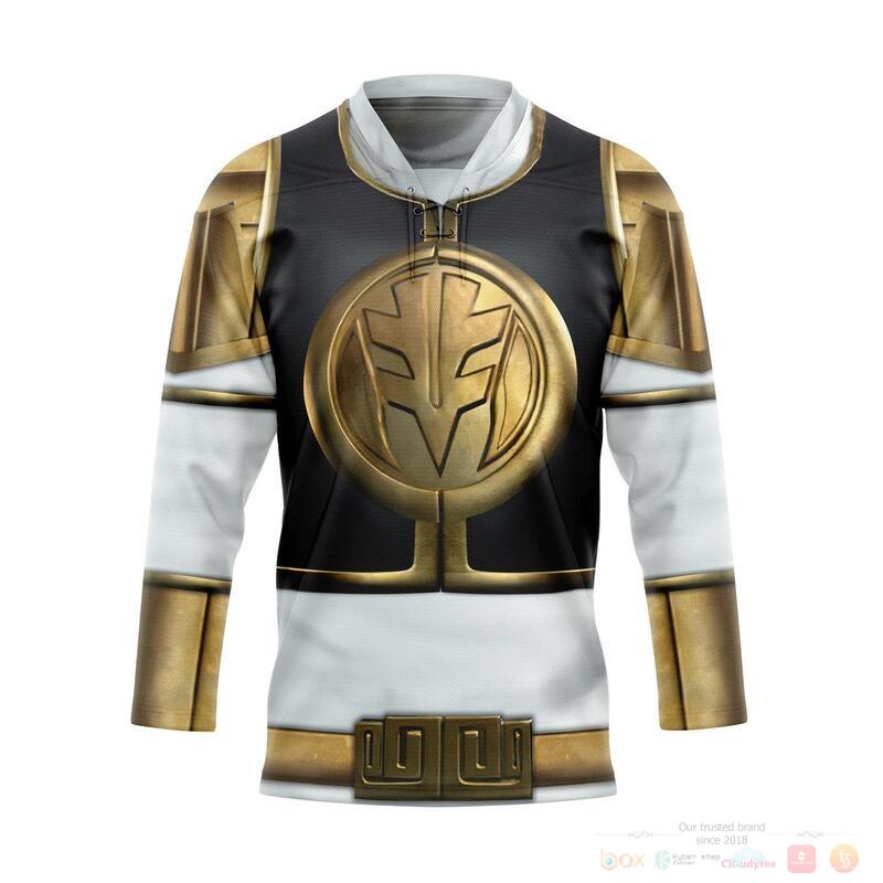 Mighty Morphin White Power Rangers Hockey Jersey