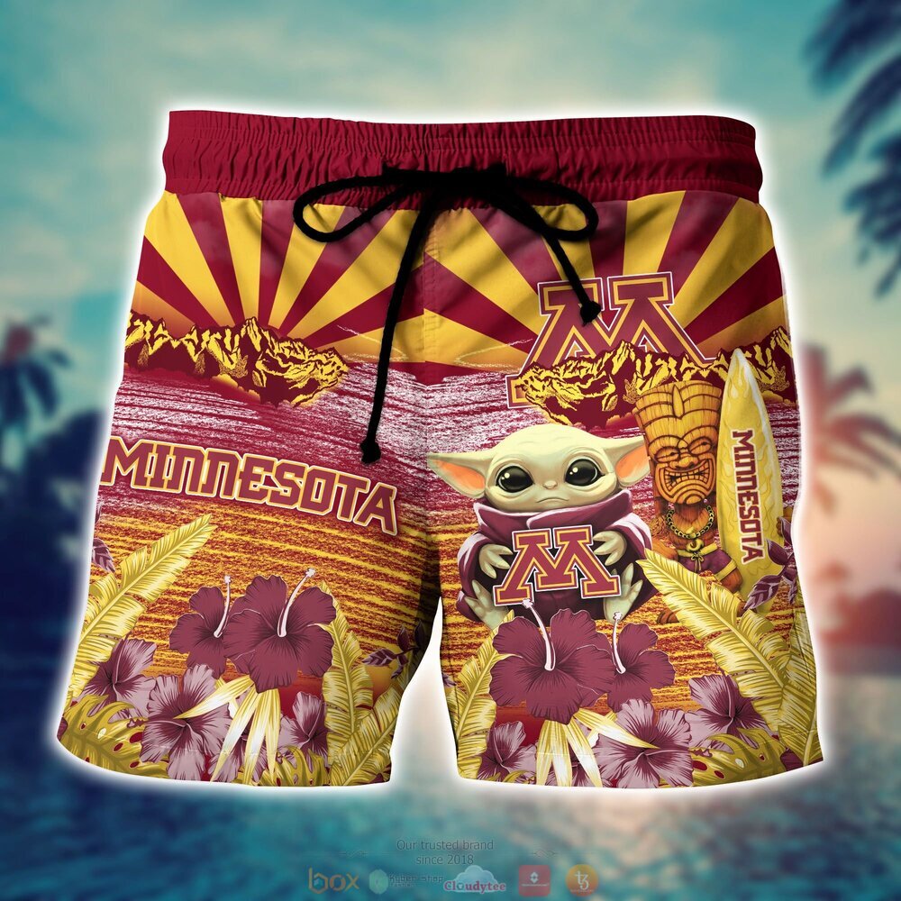 Minnesota Golden Gophers NCAA Baby Yoda Hawaiian Shirt Shorts 1 2 3