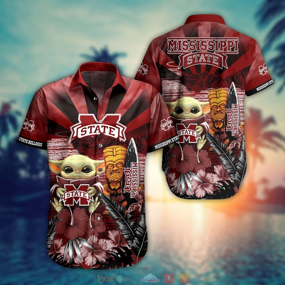 Mississippi State Bulldogs NCAA Baby Yoda Hawaiian Shirt Shorts