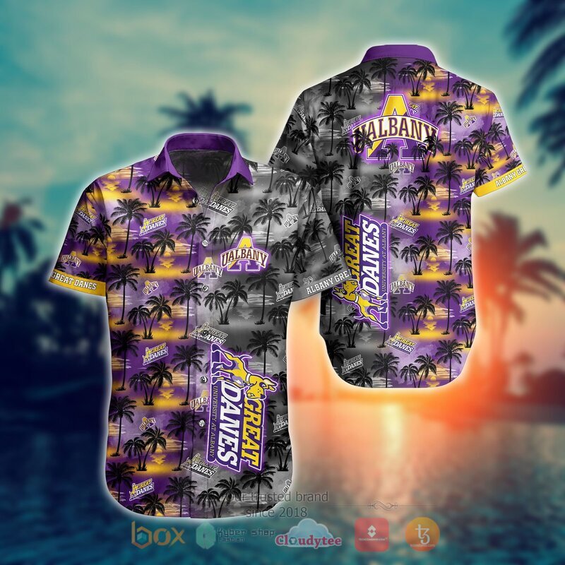 NCAA Albany Great Danes Coconut Hawaiian shirt Short