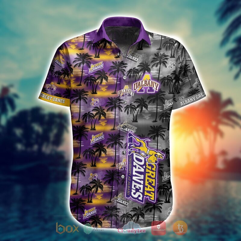 NCAA Albany Great Danes Coconut Hawaiian shirt Short 1