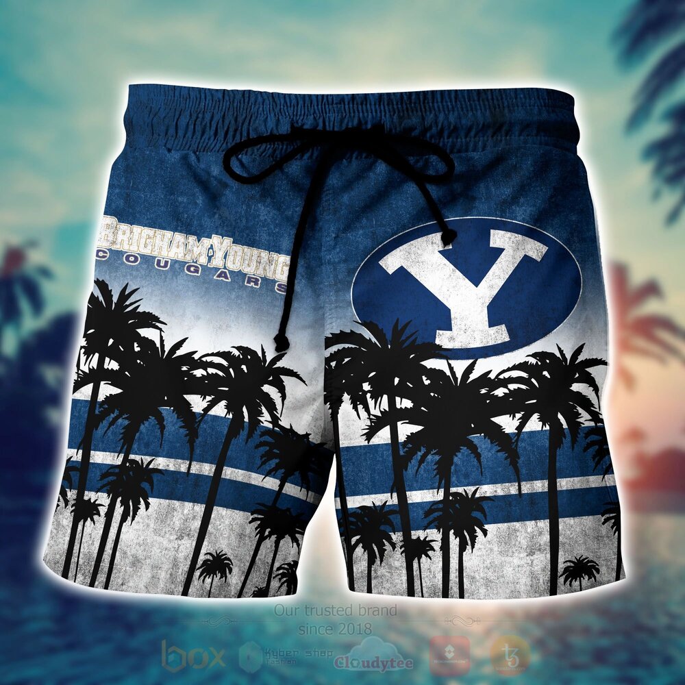 NCAA BYU Cougars mens basketball Hawaiian Shirt Short 1 2 3 4