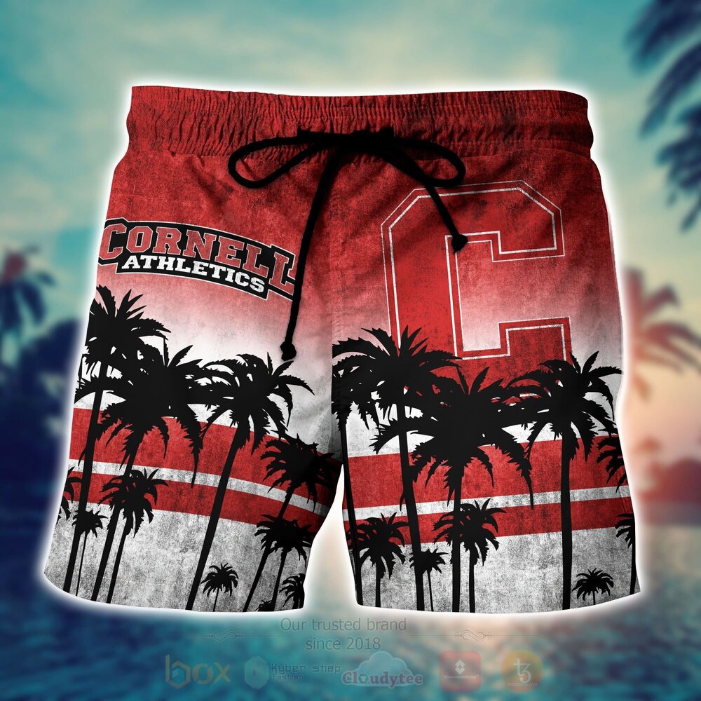 NCAA Cornell Big Red Hawaiian Shirt Short 1 2 3 4