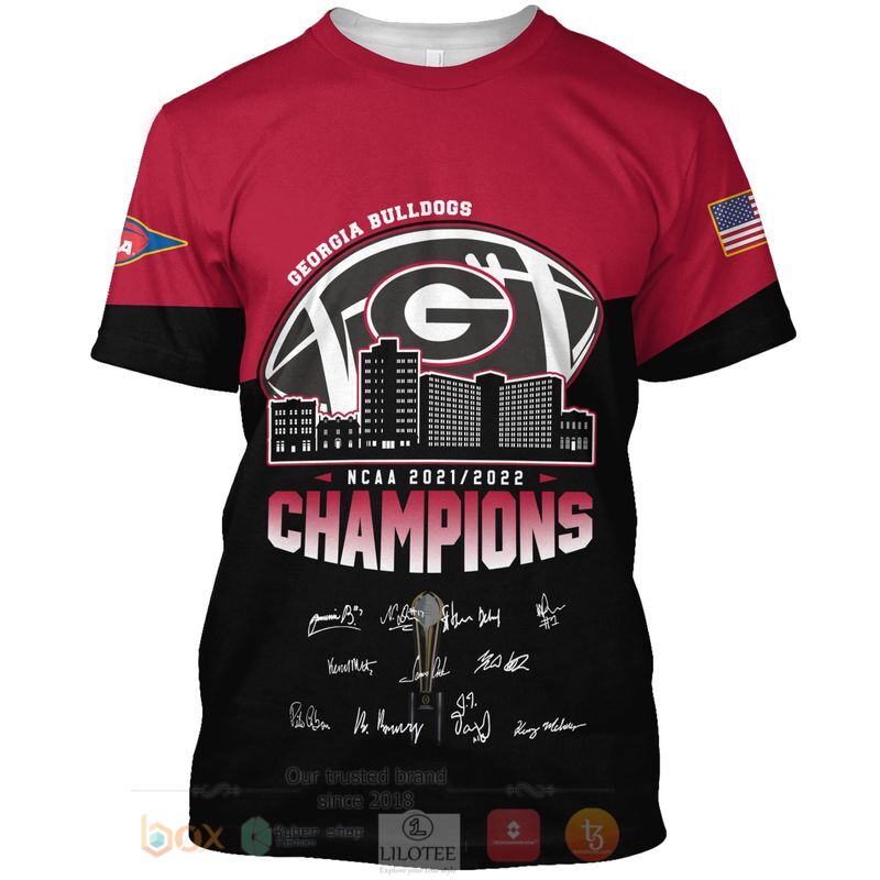 NCAA Georgia Bulldogs 2021 2022 Champions 3D Hoodie Shirt 1 2 3