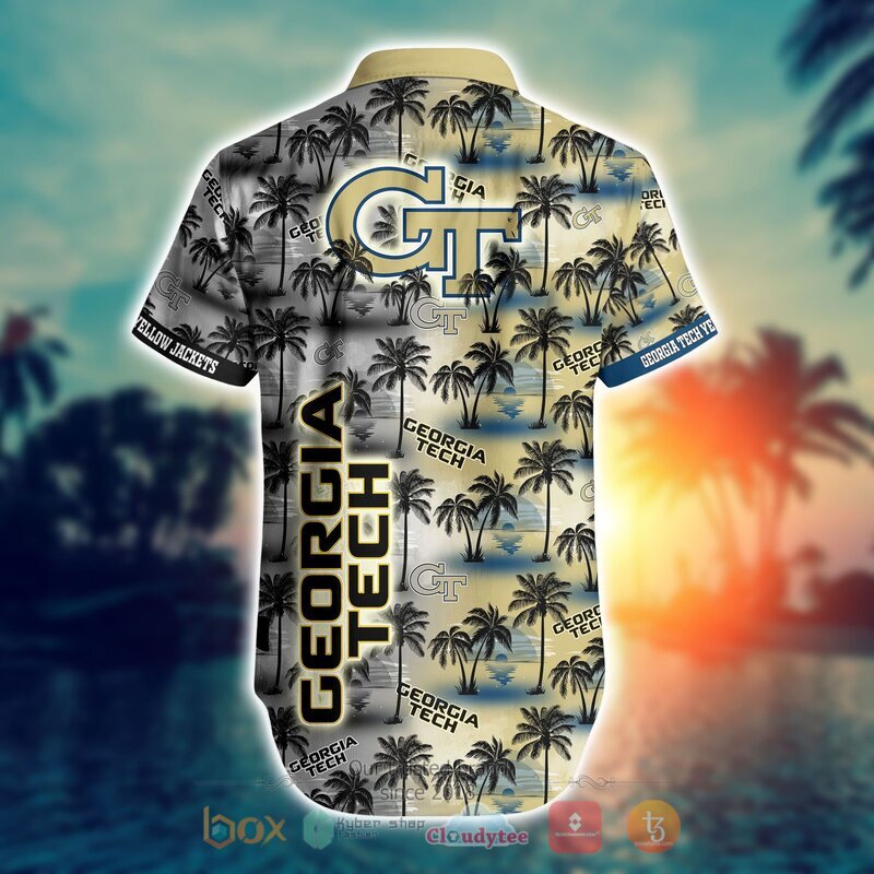 NCAA Georgia Tech Yellow Jackets Coconut Hawaiian shirt Short 1 2