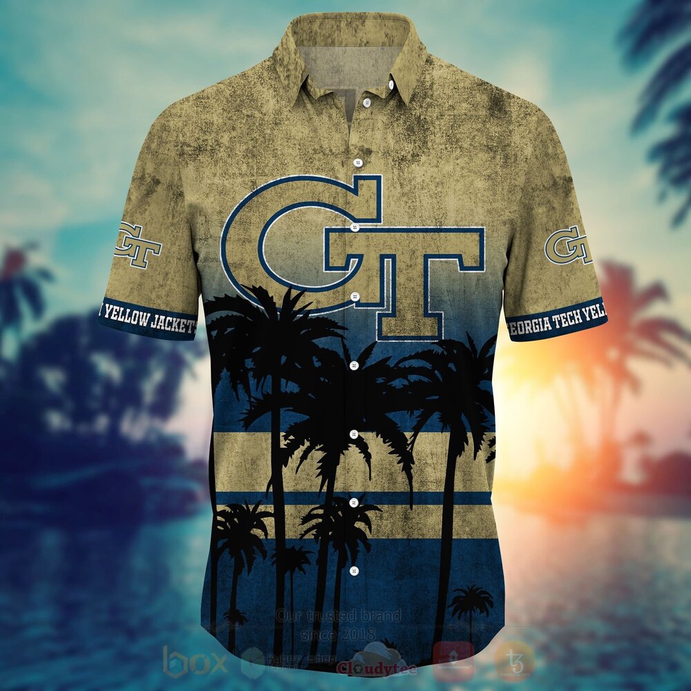 NCAA Georgia Tech Yellow Jackets football Hawaiian Shirt Short 1 2