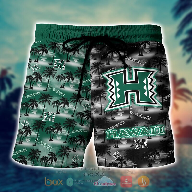 NCAA Hawaii Rainbow Warriors Coconut Hawaiian shirt Short 1 2 3