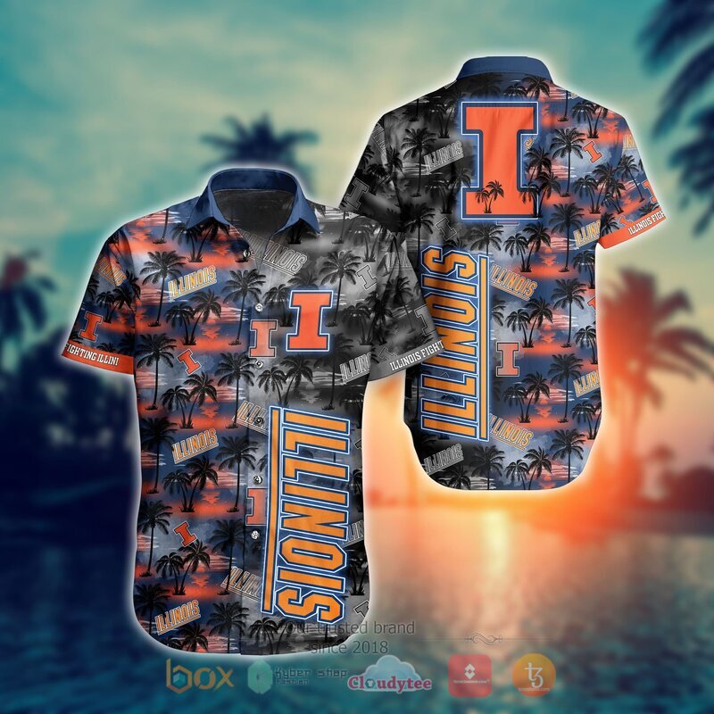 NCAA Illinois Fighting Illini Coconut Hawaiian shirt Short