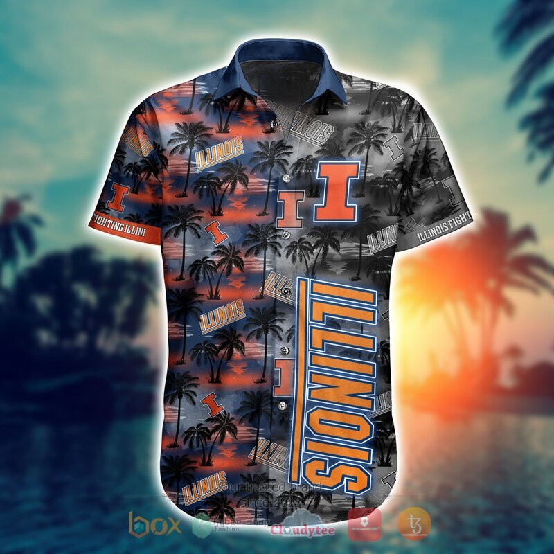 NCAA Illinois Fighting Illini Coconut Hawaiian shirt Short 1