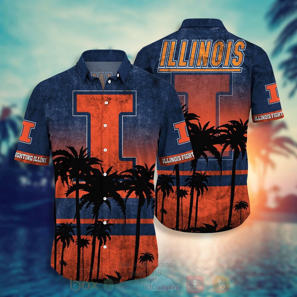 NCAA Illinois Fighting Illini Hawaiian Shirt Short