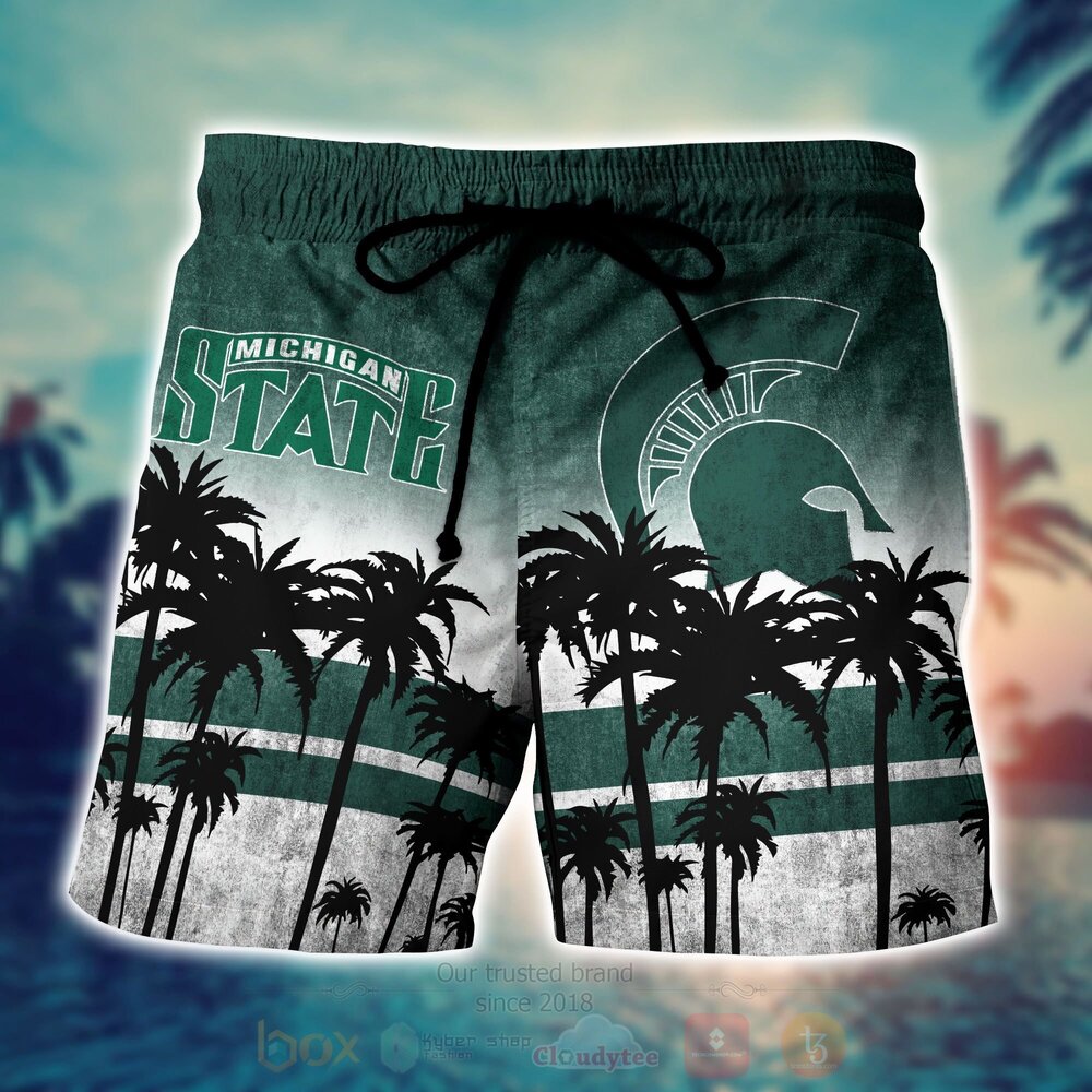 NCAA Michigan State Spartans mens basketball Hawaiian Shirt Short 1 2 3 4