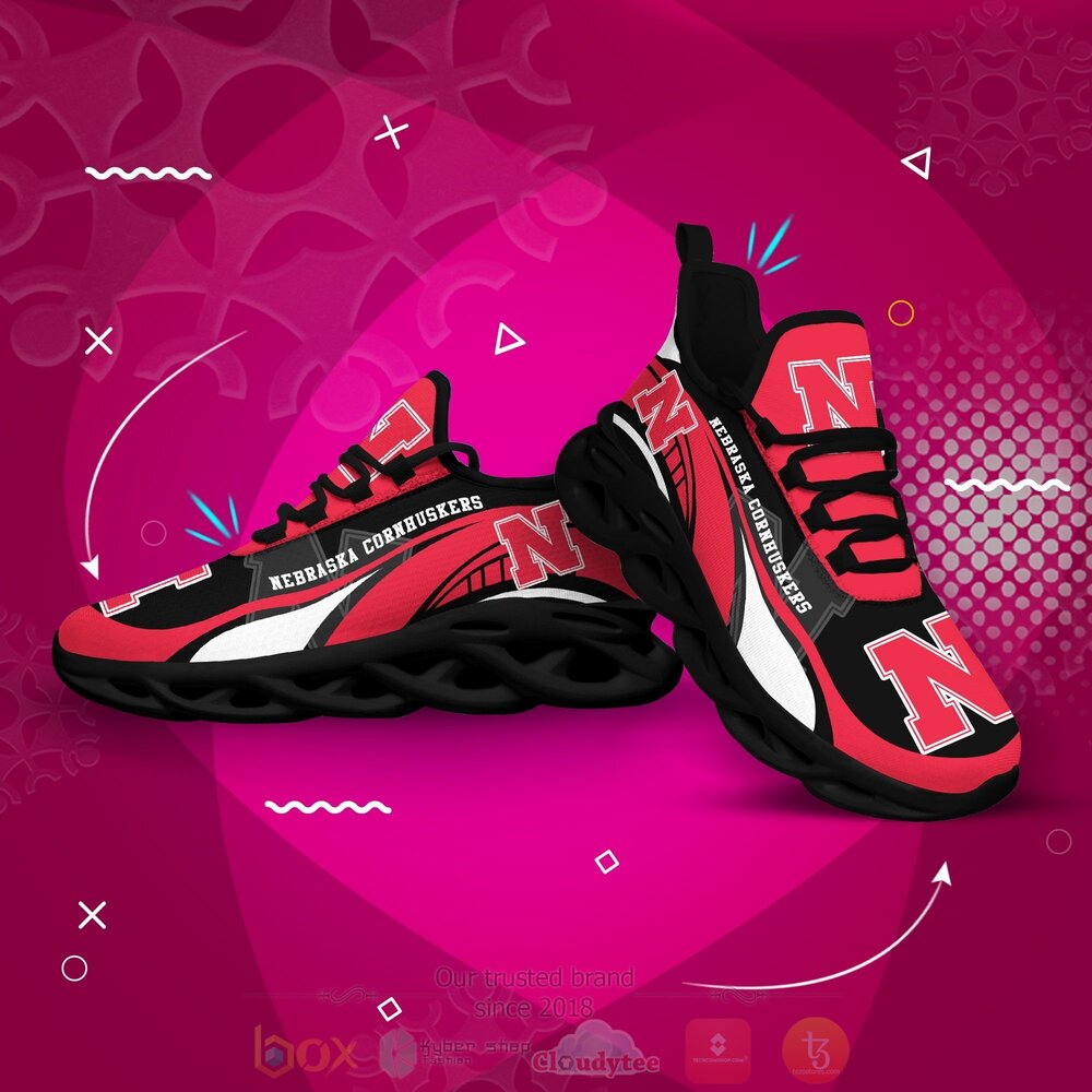 NCAA Nebraska Cornhuskers football Clunky Max Soul Shoes 1 2 3