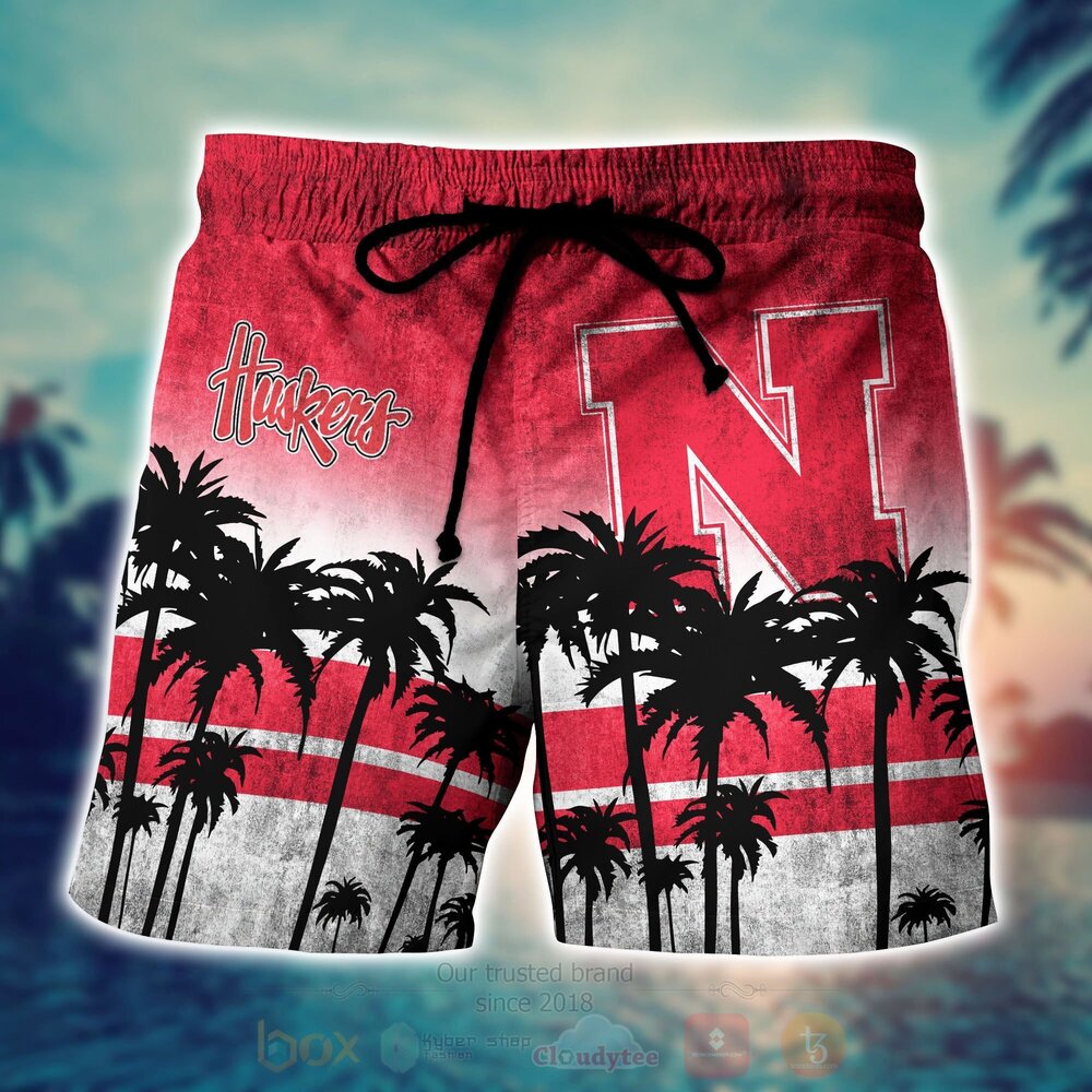 NCAA Nebraska Cornhuskers football Hawaiian Shirt Short 1 2 3 4