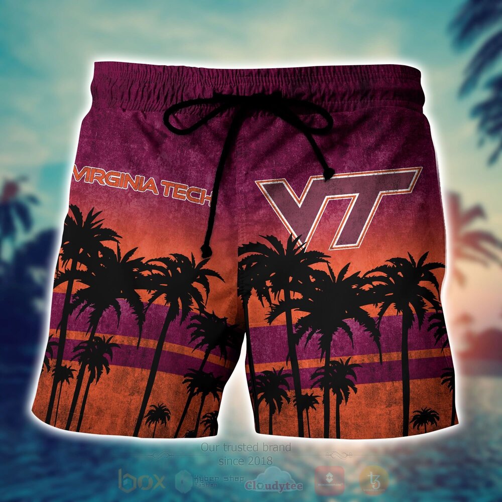 NCAA Virginia Tech Hokies football Hawaiian Shirt Short 1 2 3 4