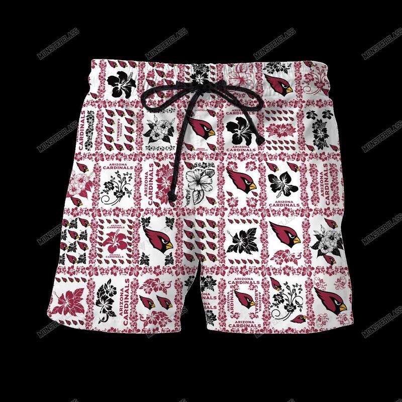 NFL Arizona Cardinals Hibiscus Hawaiian Shirt Short 1