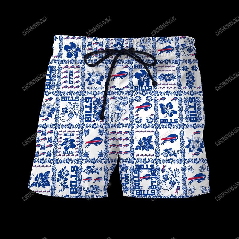 NFL Buffalo Bills Hibiscus Hawaiian Shirt Short 1