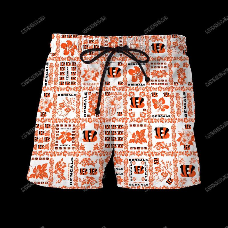 NFL Cincinnati Bengals Hibiscus Hawaiian Shirt Short 1