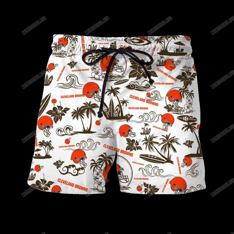 NFL Cleveland Browns Island Hawaiian Shirt Short 1