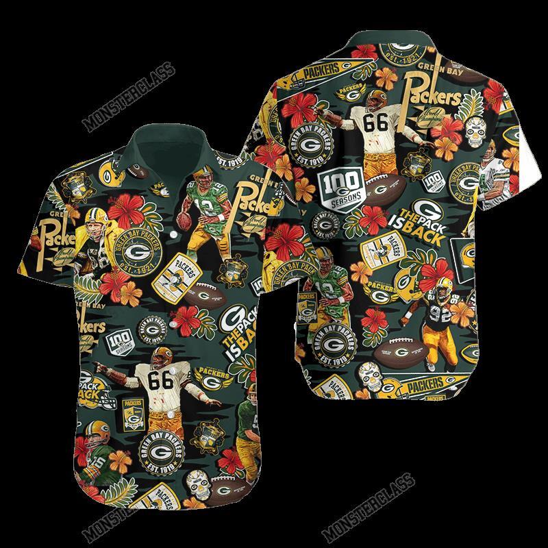 NFL Green Bay Packers Tropical Hawaiian Shirt Short