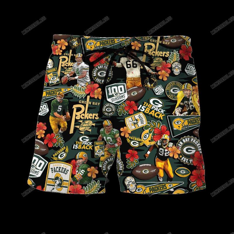 NFL Green Bay Packers Tropical Hawaiian Shirt Short 1