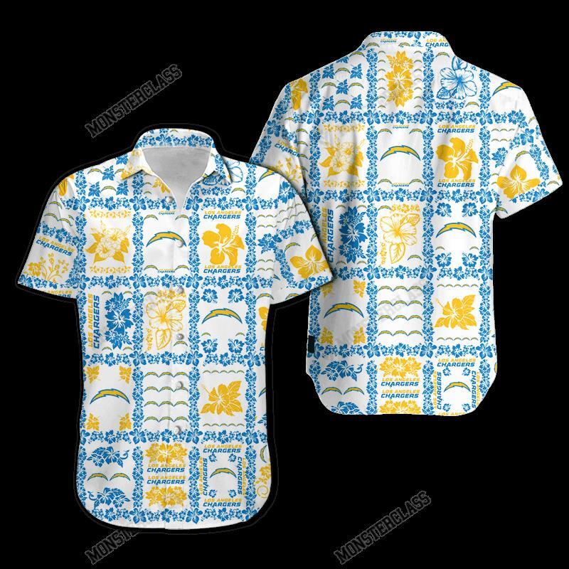 NFL Los Angeles Chargers Hibiscus Hawaiian Shirt Short