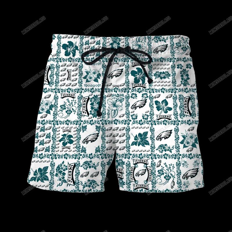 NFL Philadelphia Eagles Hibiscus Hawaiian Shirt Short 1