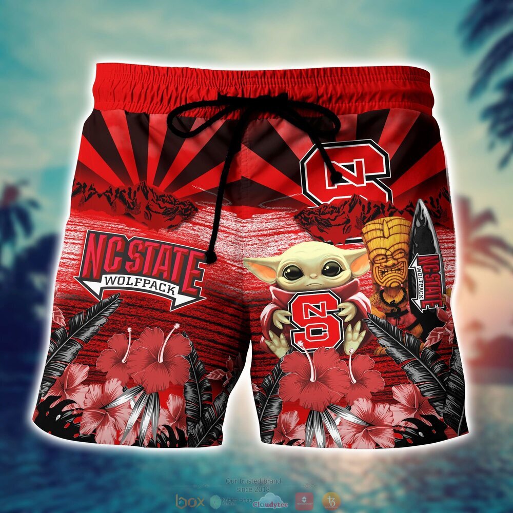 Nc State Wolfpack NCAA Baby Yoda Hawaiian Shirt Shorts 1 2 3