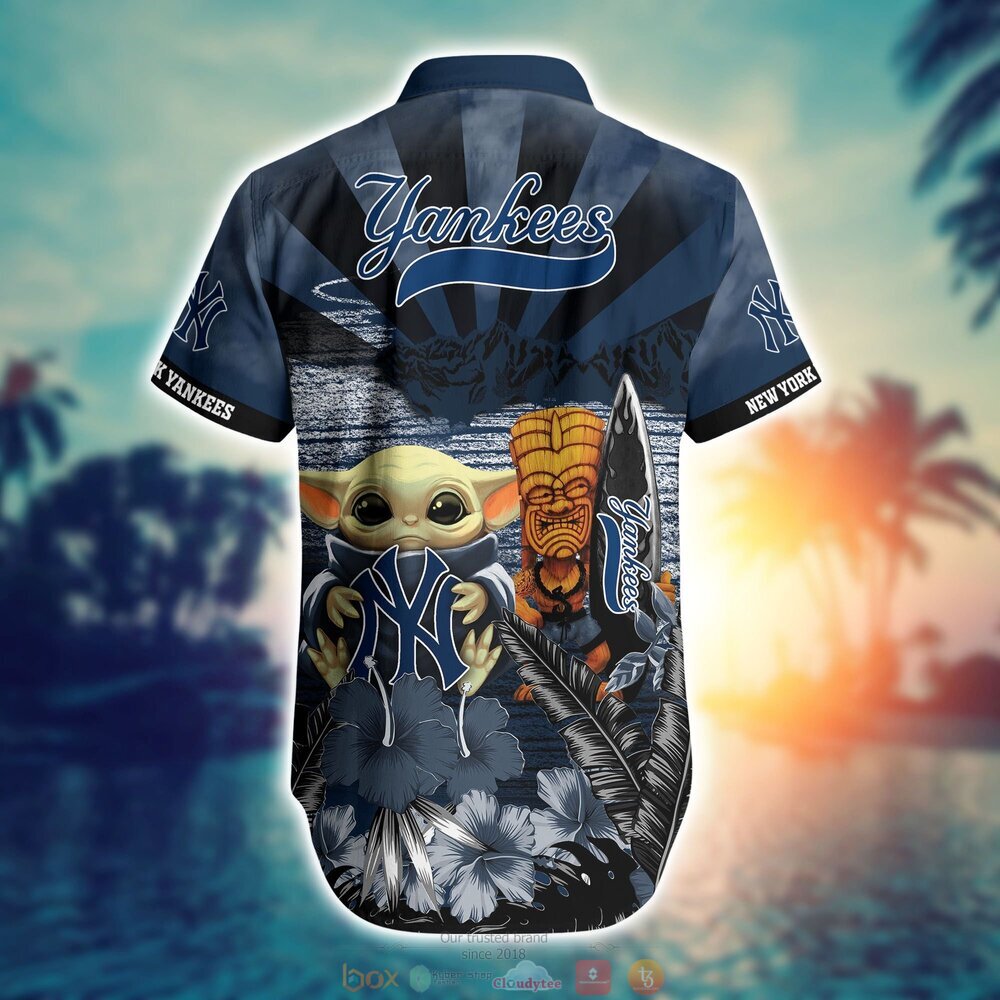 New York Yankees MLB Baby Yoda Hawaiian Shirt Shorts 1 2