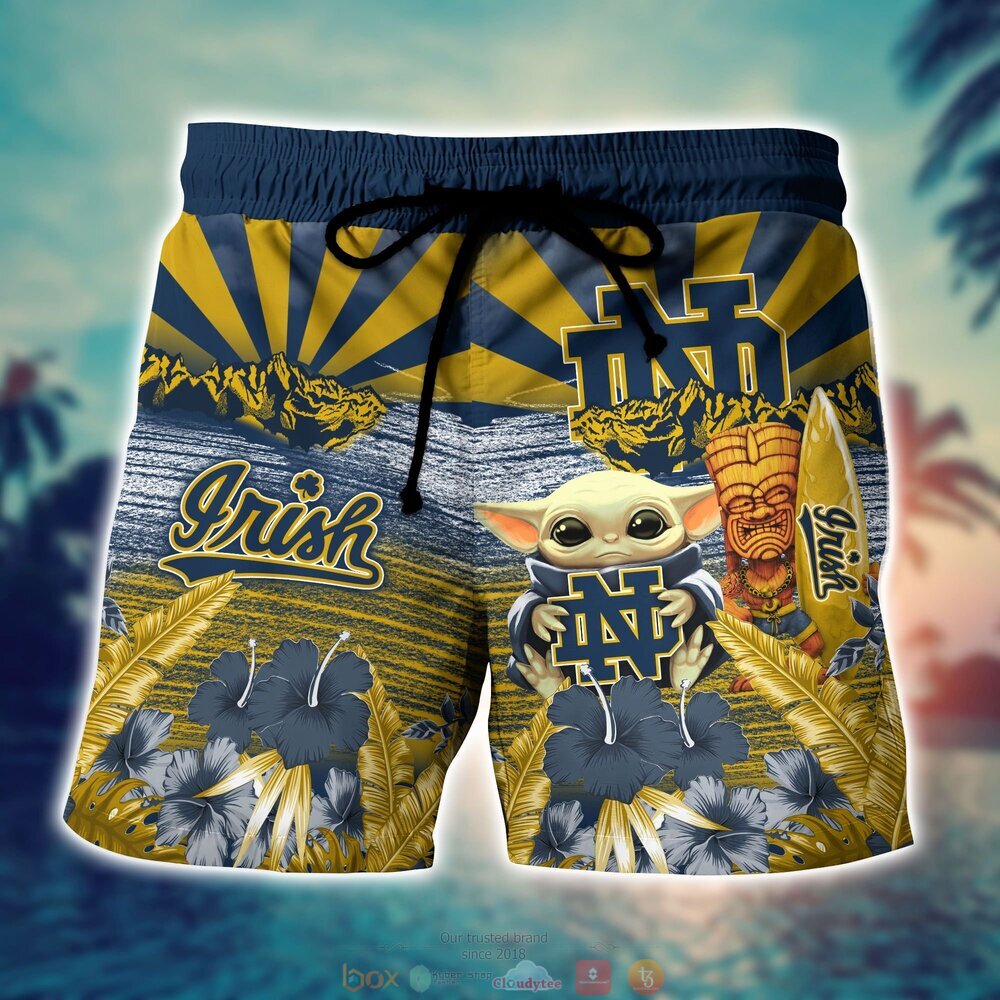 Notre Dame Fighting Irish NCAA Baby Yoda Hawaiian Shirt Shorts 1 2 3
