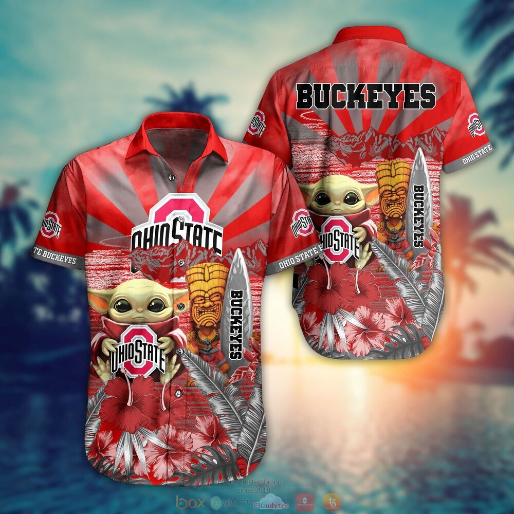 Ohio State Buckeyes NCAA Baby Yoda Hawaiian Shirt Shorts