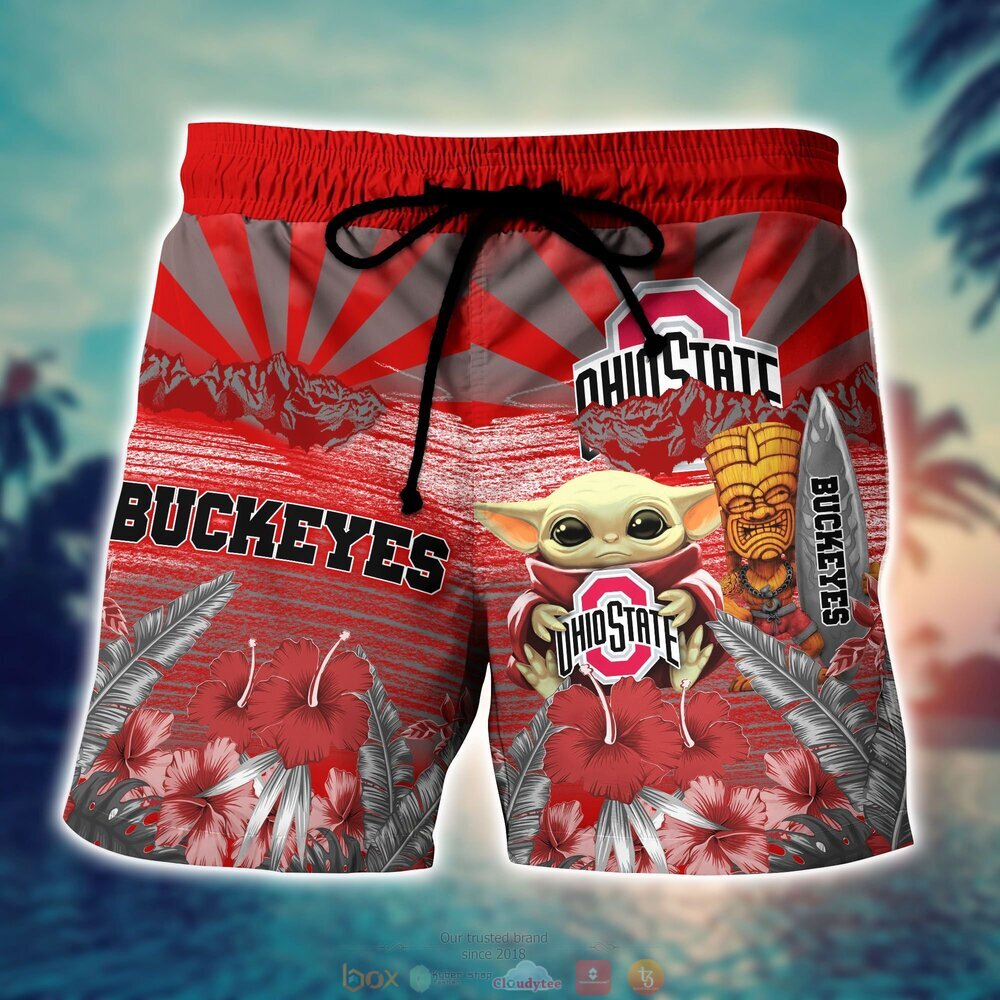 Ohio State Buckeyes NCAA Baby Yoda Hawaiian Shirt Shorts 1 2 3