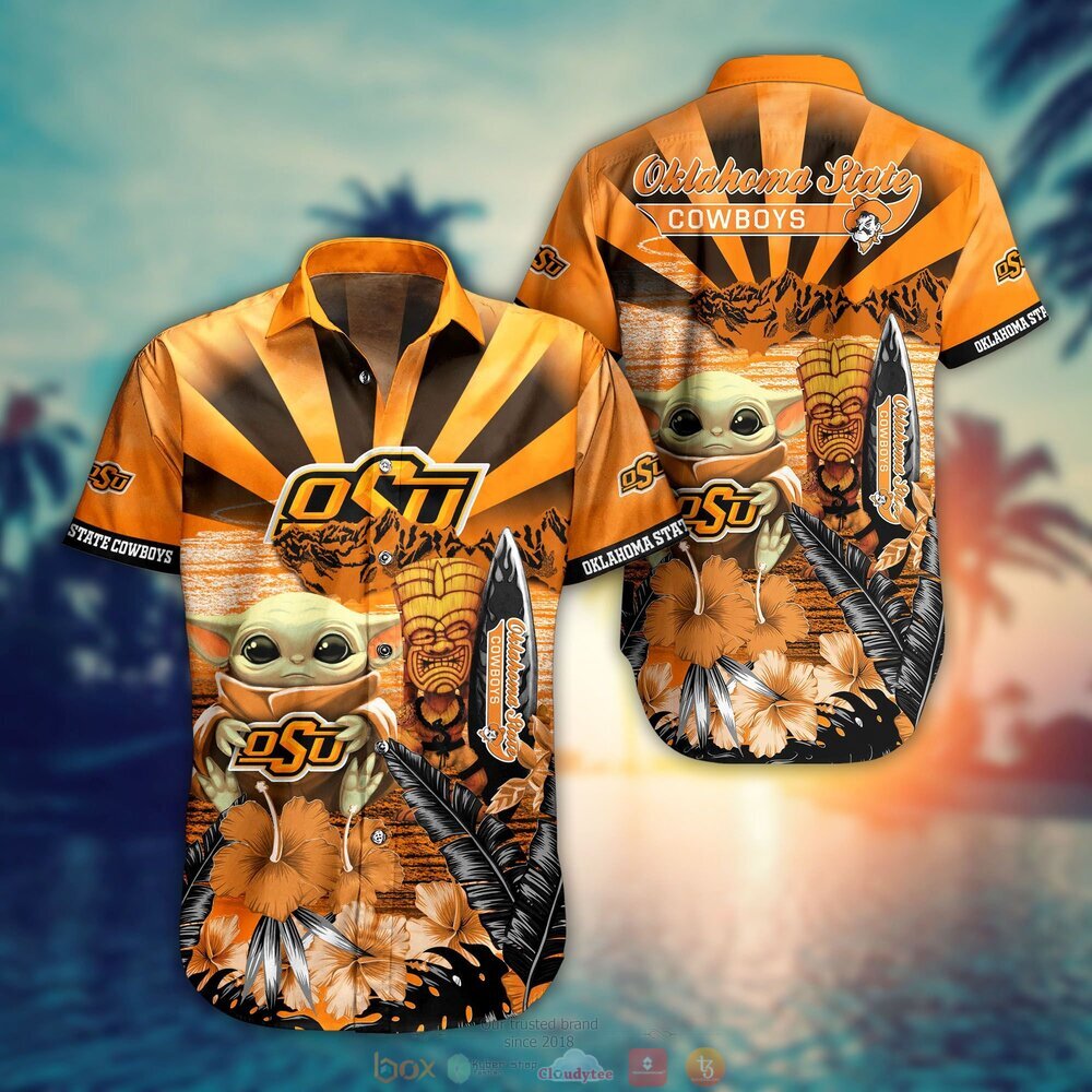 Oklahoma State Cowboys NCAA Baby Yoda Hawaiian Shirt Shorts