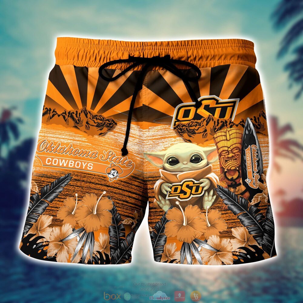Oklahoma State Cowboys NCAA Baby Yoda Hawaiian Shirt Shorts 1 2 3