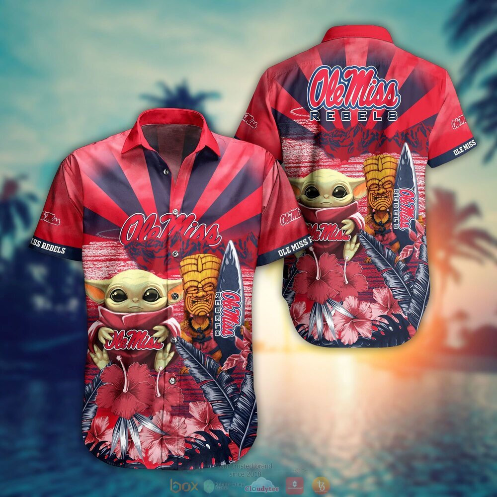 Ole Miss Rebels NCAA Baby Yoda Hawaiian Shirt Shorts