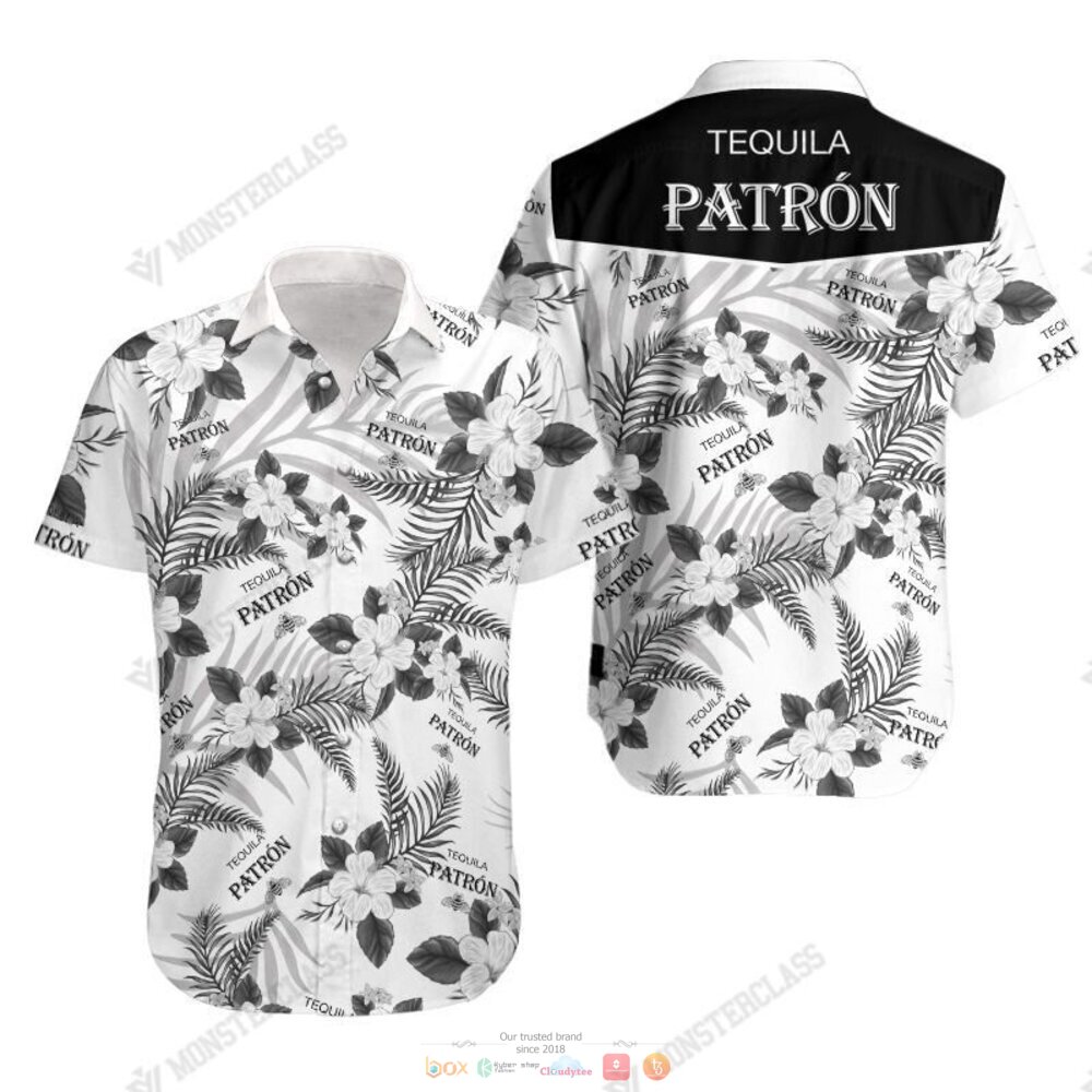 Patron Tequila Tropical Plant Hawaiian Shirt Shorts