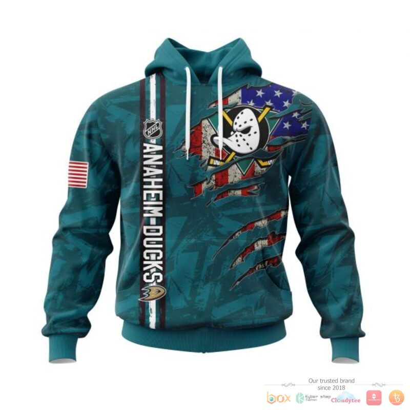 Personalized Anaheim Ducks With American Flag 3d shirt hoodie