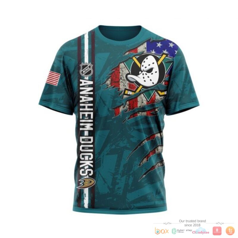 Personalized Anaheim Ducks With American Flag 3d shirt hoodie 1 2 3 4 5