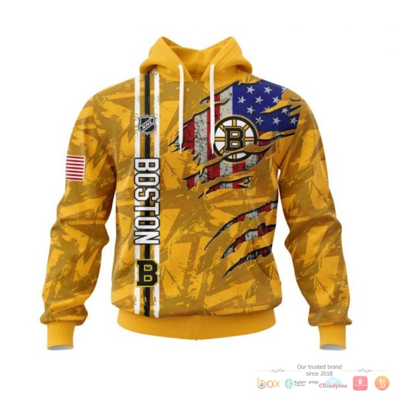 Personalized Boston Bruins With American Flag 3d shirt hoodie