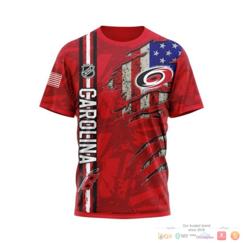 Personalized Carolina Hurricanes With American Flag 3d shirt hoodie 1 2 3 4 5