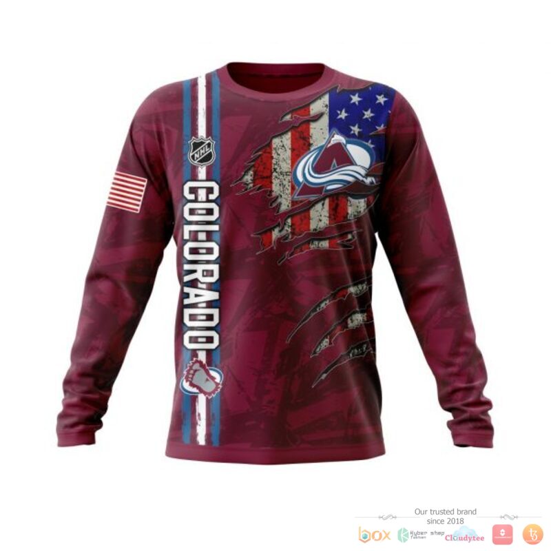 Personalized Colorado Avalanche With American Flag 3d shirt hoodie 1 2 3