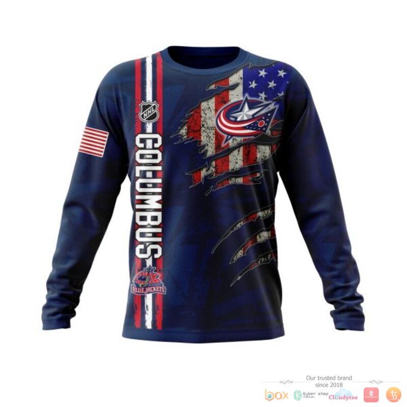Personalized Columbus Blue Jackets With American Flag 3d shirt hoodie 1 2 3