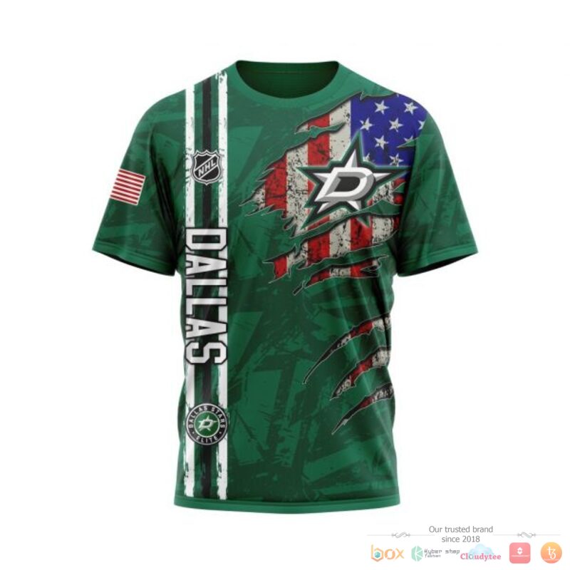Personalized Dallas Stars With American Flag 3d shirt hoodie 1 2 3 4 5