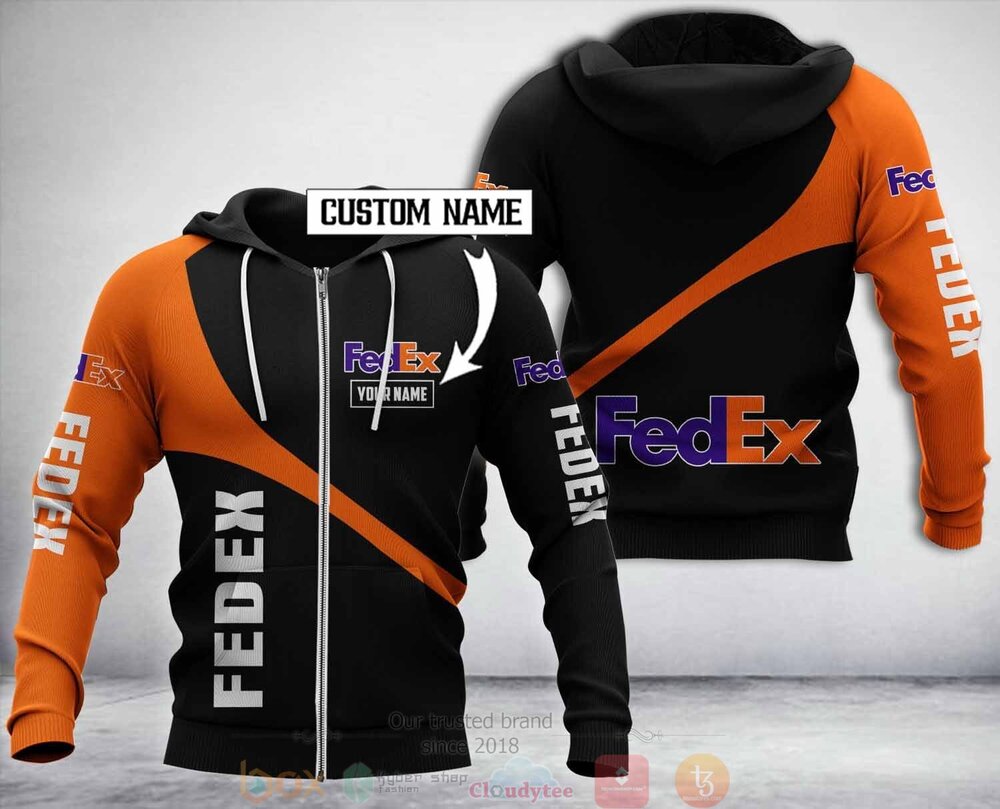 Personalized Fedex Black 3D Hoodie Zip Hoodie 1