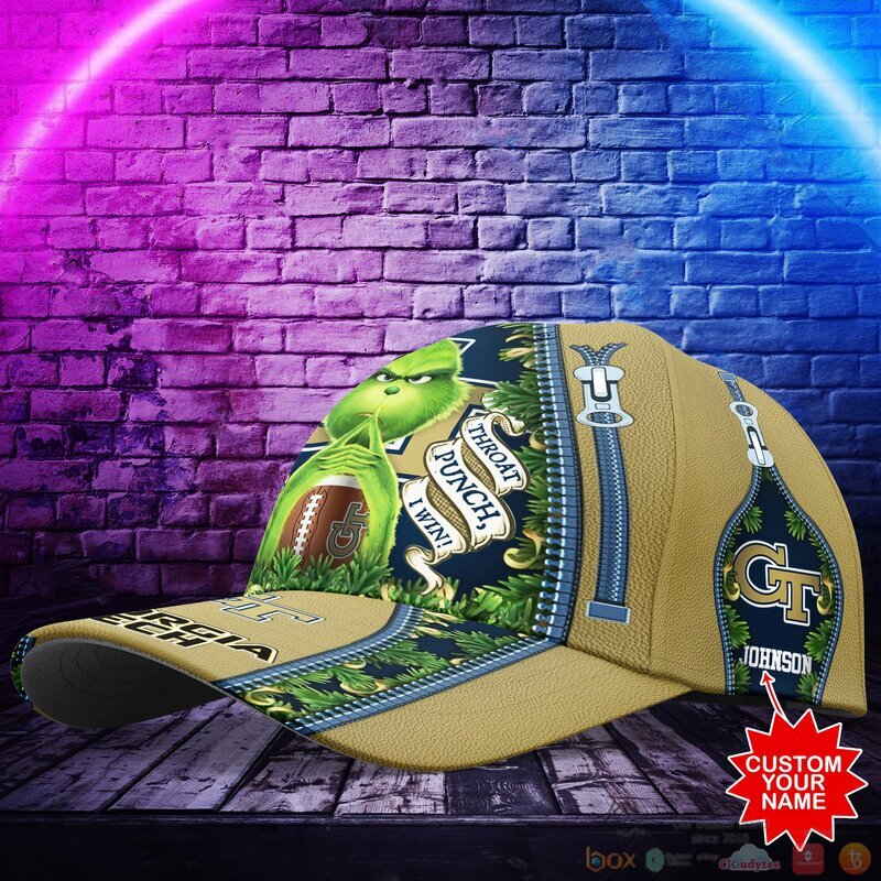 Personalized Grinch Georgia Tech Yellow Jackets NCAA Custom Cap 1