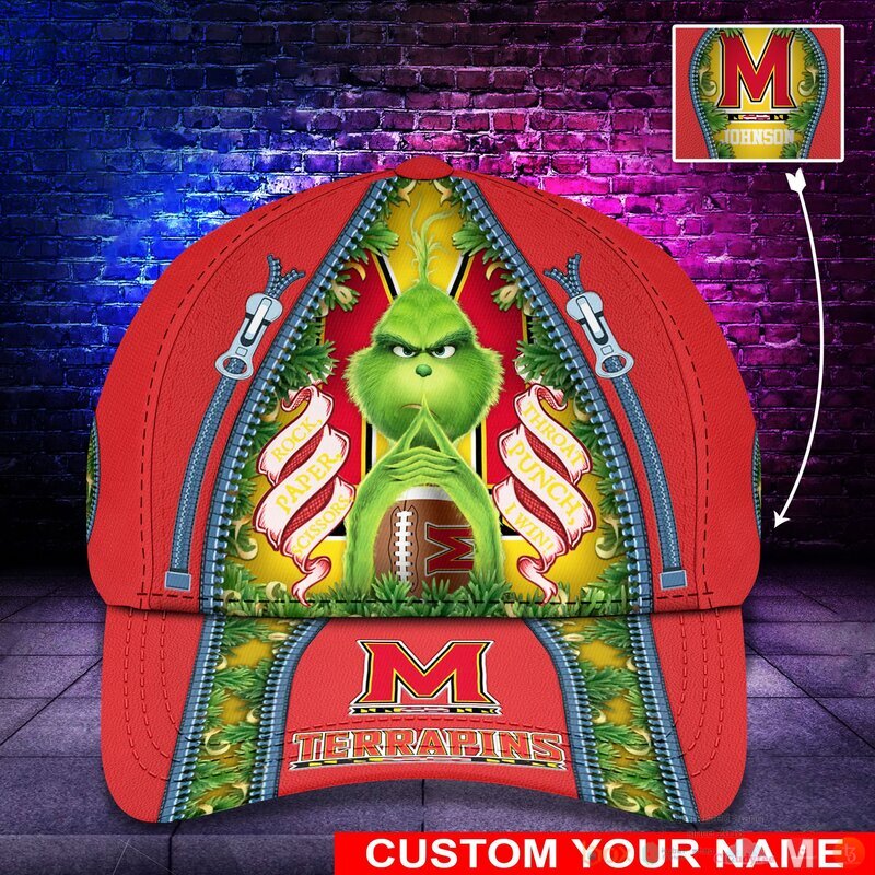 Personalized Grinch Maryland Terrapins NCAA Custom Cap