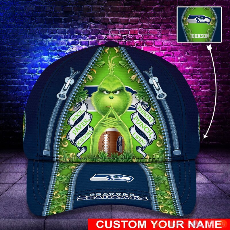 Personalized Grinch Seattle Seahawks NFL Custom Cap