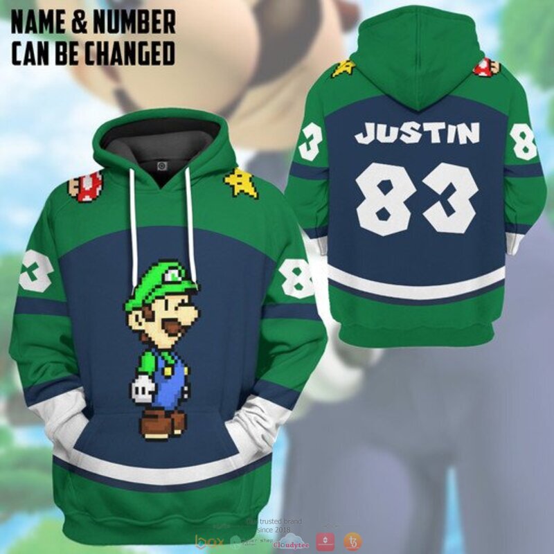 Personalized Luigi custom 3d shirt hoodie 1 2 3 4 5 6 7 8